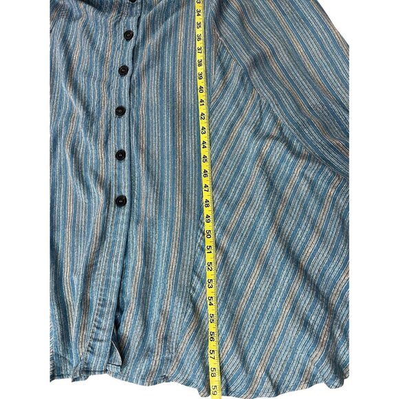 Free People Women Rowan Striped Blue Button Front Maxi Dress Small  $128 - Picture 8 of 10